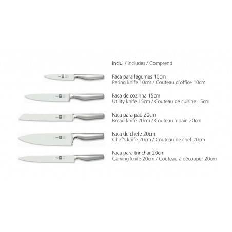 ICEL Platina 5 pieces knife blocks - Mimocook