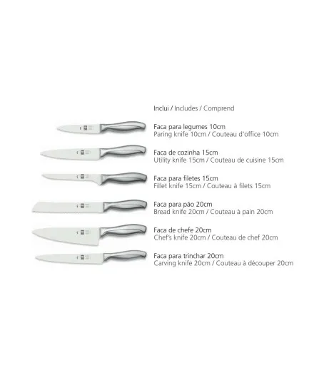 ICEL Absolute Steel 6 pieces knife blocks - Mimocook