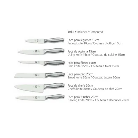 ICEL Absolute Steel 6 pieces knife blocks - Mimocook