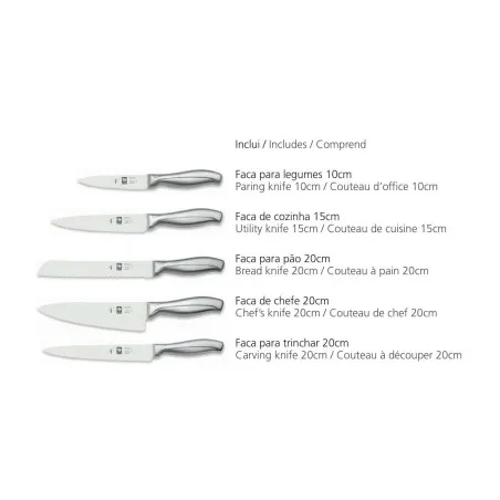 ICEL Absolute Steel 5 pieces knife blocks - Mimocook