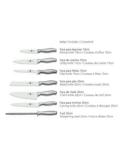 7 pièces Knife Block-Absolute Steel ICEL | ICEL | Mimocook