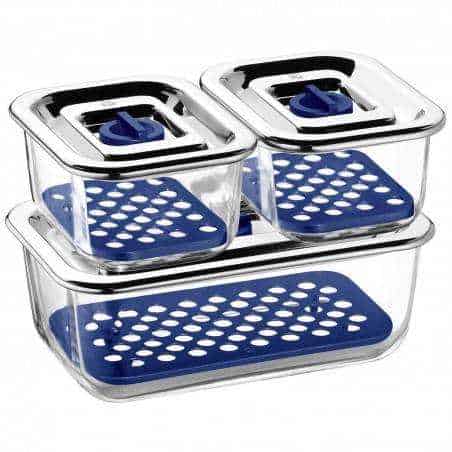 WMF Top Serve Storage and Serving Containers with Drainage Grille Set of 3 - Mimocook