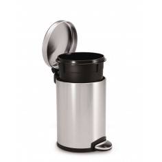 Balde de pedal 4,5L redondo inox escovado Simplehuman - Mimocook