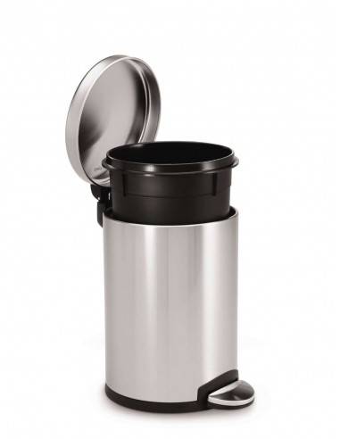 Balde de pedal 4,5L redondo inox escovado Simplehuman - Mimocook