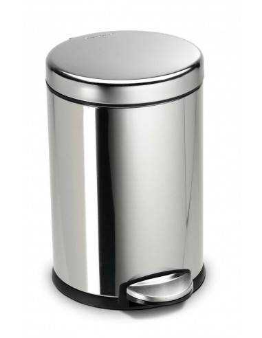 Simplehuman mini round pedal bin polished - Mimocook