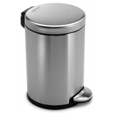 Balde de pedal 4,5L redondo inox escovado Simplehuman - Mimocook