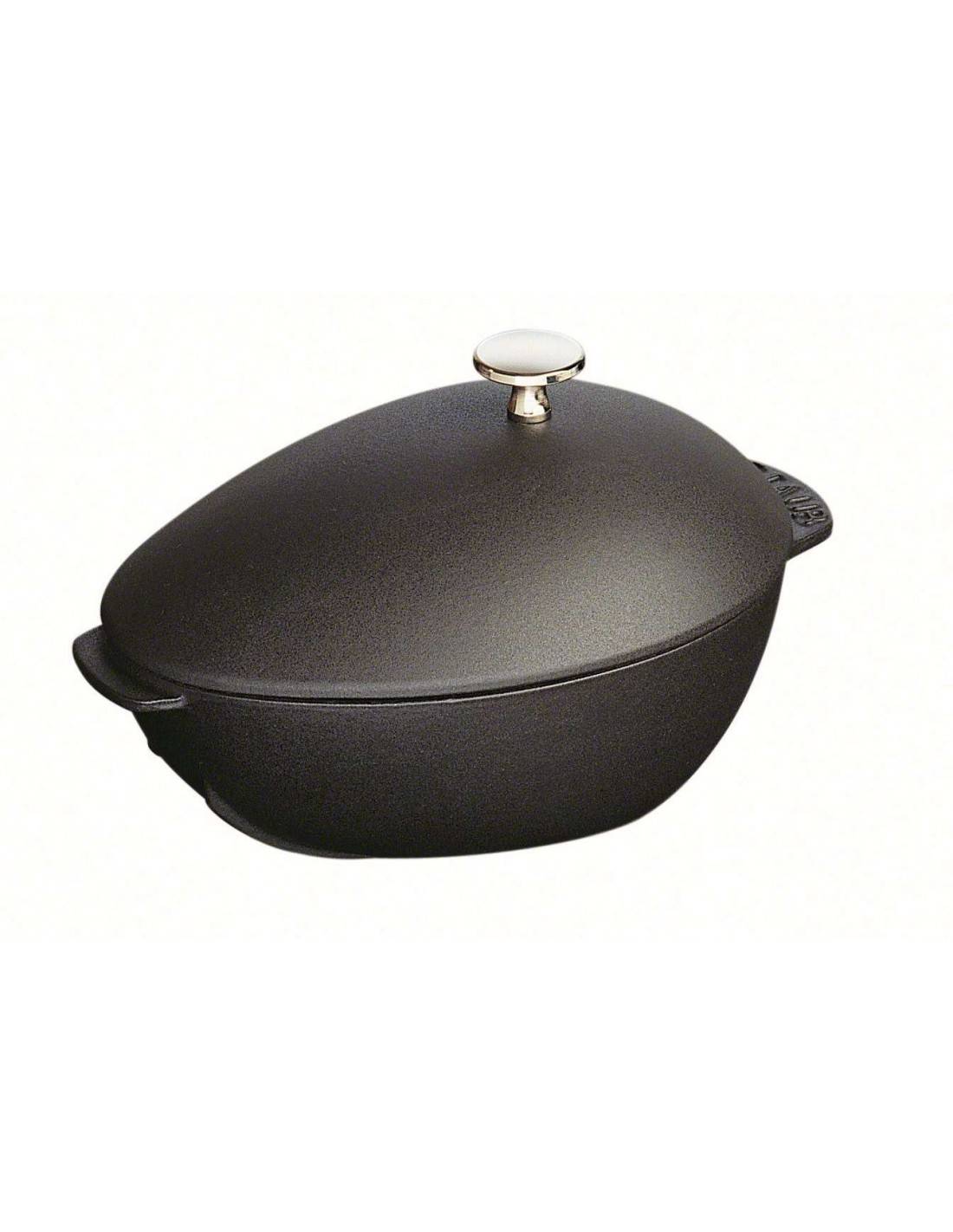 Staub - Crêpière avec poignée en bois, 28 cm