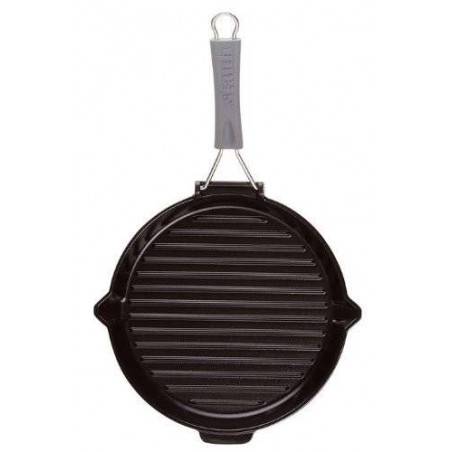 Staub Cast Iron Round Grill Pan with Flip Handle - Mimocook