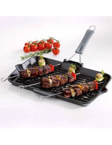 Grelhador rectangular 34x21cm com pega da Staub - Mimocook