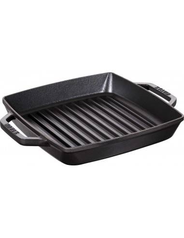 Grelhador quadrado 28cm com asas da Staub - Mimocook