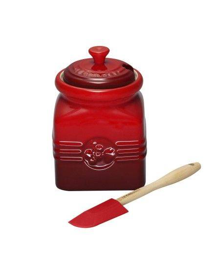 Le Creuset Stoneware Berry Jam Jar with Silicone Spreader | Le Creuset | Mimocook