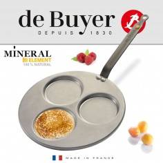 De Buyer Mineral B Element Dreifach-Blini-Pfanne - Mimocook