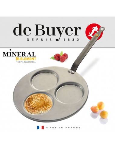 De Buyer Mineral B Element Dreifach-Blini-Pfanne - Mimocook