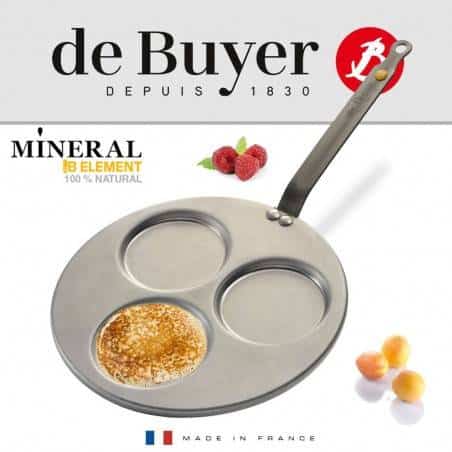 De Buyer Mineral B Element triple-blini pan - Mimocook