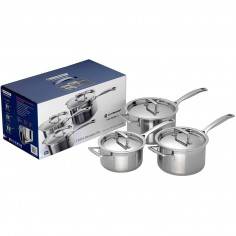 Conjunto de 3 tachos em inox da Le Creuset - Mimocook