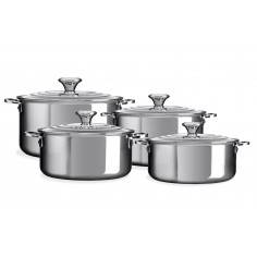 Le Creuset 3-Ply Plus Stainless Steel Saucepan Set 4 Pieces - Mimocook