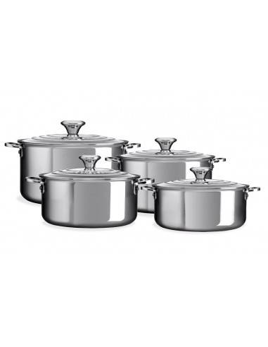 Le Creuset 3-Ply Plus Stainless Steel Saucepan Set 4 Pieces - Mimocook