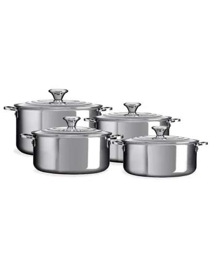 Le Creuset 3-Ply Plus Stainless Steel Saucepan Set 4 Pieces - Mimocook
