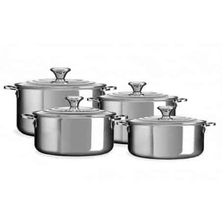 Le Creuset 3-Ply Plus Stainless Steel Saucepan Set 4 Pieces - Mimocook