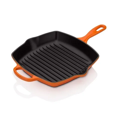 Le Creuset Quadratische Grillpfanne aus emailliertem Gusseisen 26cm - Mimocook