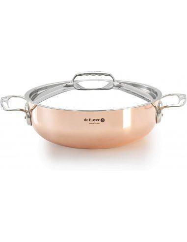 De Buyer Prima Matera sauté-pan with 2 handles and stainless steel lid