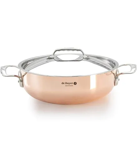 De Buyer Prima Matera sauté-pan with 2 handles and stainless steel lid