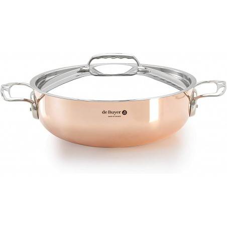De Buyer Prima Matera sauté-pan with 2 handles and stainless steel lid