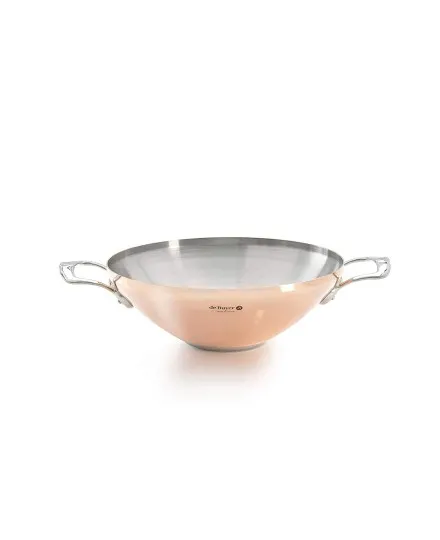 Wok em cobre e inox Prima Matera da De Buyer