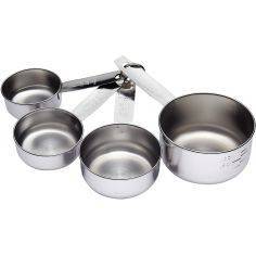 Kitchen Craft Stainless Steel 4 Piece Measuring Cup Set