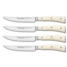 Conjunto facas de bife Wusthof Ikon Creme - Mimocook