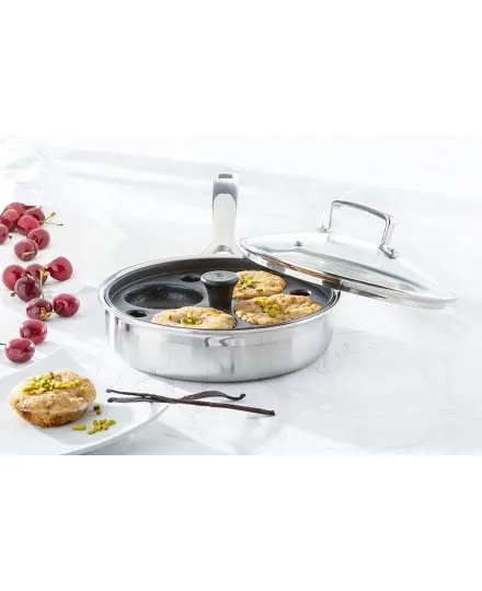 Sauté com acessório para ovos 3-ply inox da Le Creuset - Mimocook