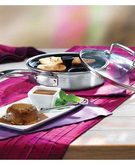 Le Creuset Unbeschichtete Sautépfanne mit Pochiereinsatz aus 3-ply Edelstahl | Le Creuset | Mimocook