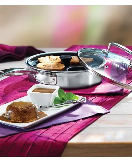 Le Creuset 3-ply Stainless Steel Uncoated Sauté Pan with Poaching Insert - Mimocook