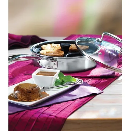 Le Creuset 3-ply Stainless Steel Uncoated Sauté Pan with Poaching Insert - Mimocook