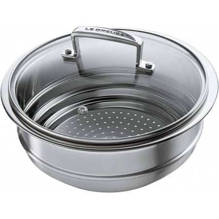 Le Creuset Stainless Steel Large Multi-steamer with Glass Lid - Mimocook
