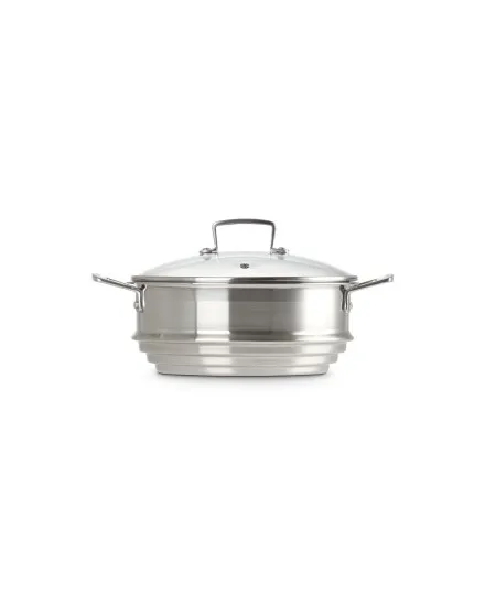 Acessório de vapor 3-ply inox com tampa de vidro da Le Creuset - Mimocook