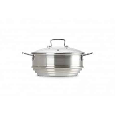 Acessório de vapor 3-ply inox com tampa de vidro da Le Creuset - Mimocook