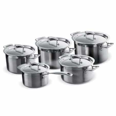 Le Creuset 3-Ply Stainless Steel Saucepan Set - 5 Pieces - Mimocook