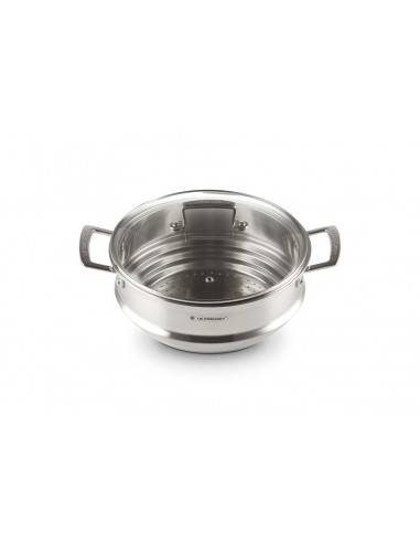 Acessório de vapor 3-ply inox com tampa de vidro da Le Creuset - Mimocook