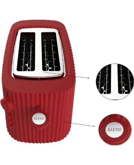 Alessi Grille-pain rouge Plissé | Alessi | Mimocook