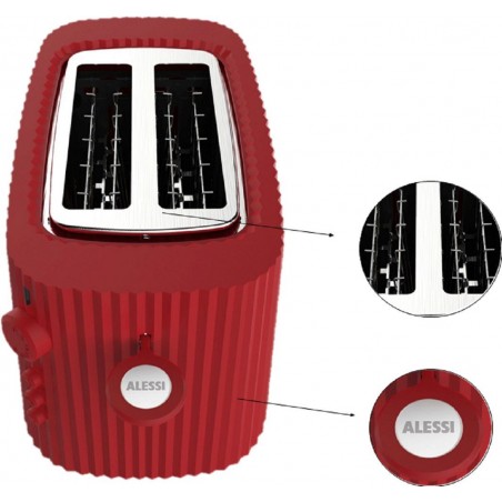 Torradeira vermelha Plissé da Alessi - Mimocook