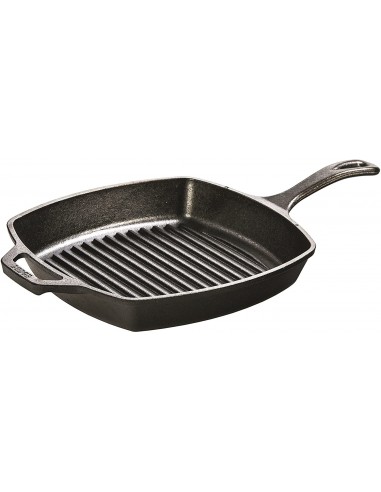 Lodge Square Cast Iron Grill Pan 27cm - Mimocook