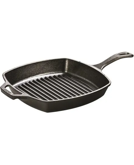 Lodge Square Cast Iron Grill Pan 27cm - Mimocook