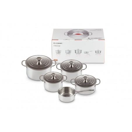 Trem de cozinha 5 peças em inox 3ply plus da Le Creuset - Mimocook