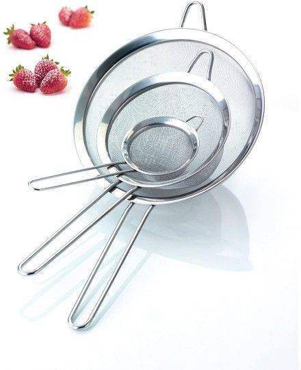 KitchenCraft Juego de 3 tamices redondos de malla fina de acero inoxidable | Kitchen Craft | Mimocook
