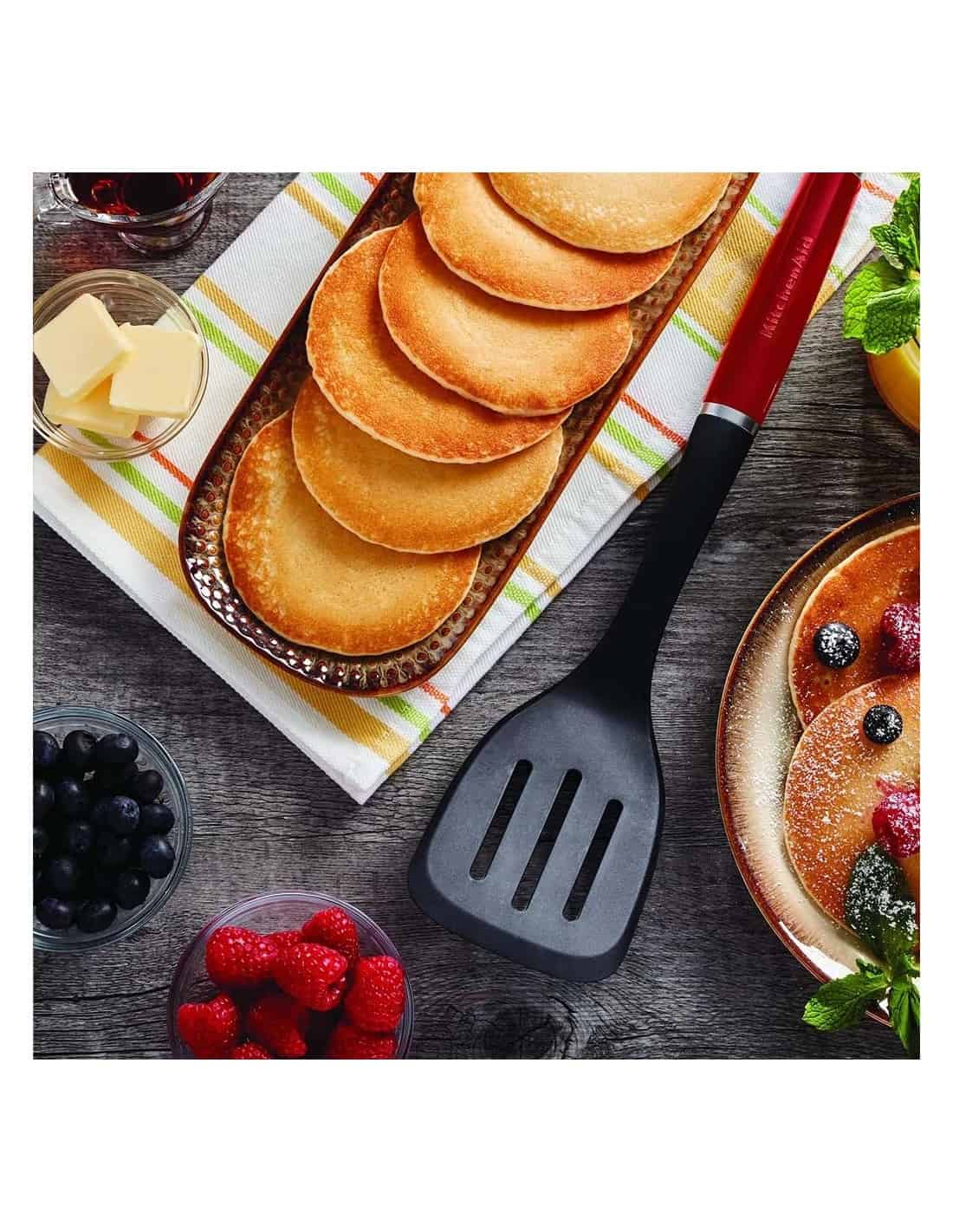 Platinum Silicone Pancake Turner - Heat-Resistant Wide & Slotted Spatula