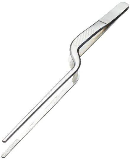 MasterClass Stainless Steel 21cm Curved Plating Tongs | Kitchen Craft | Mimocook