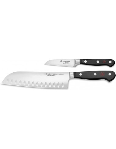 Conjunto 2 Facas Santoku e legumes Wusthof Classic - Mimocook