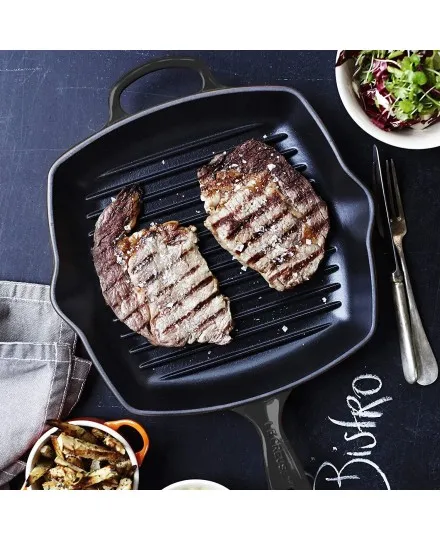 Le Creuset Quadratische Grillpfanne aus emailliertem Gusseisen 26cm - Mimocook