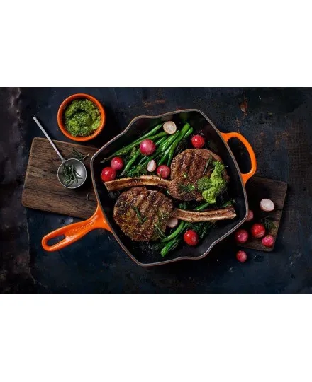 Le Creuset Square Skillet Grill Pan Enamelled Cast Iron 26cm - Mimocook